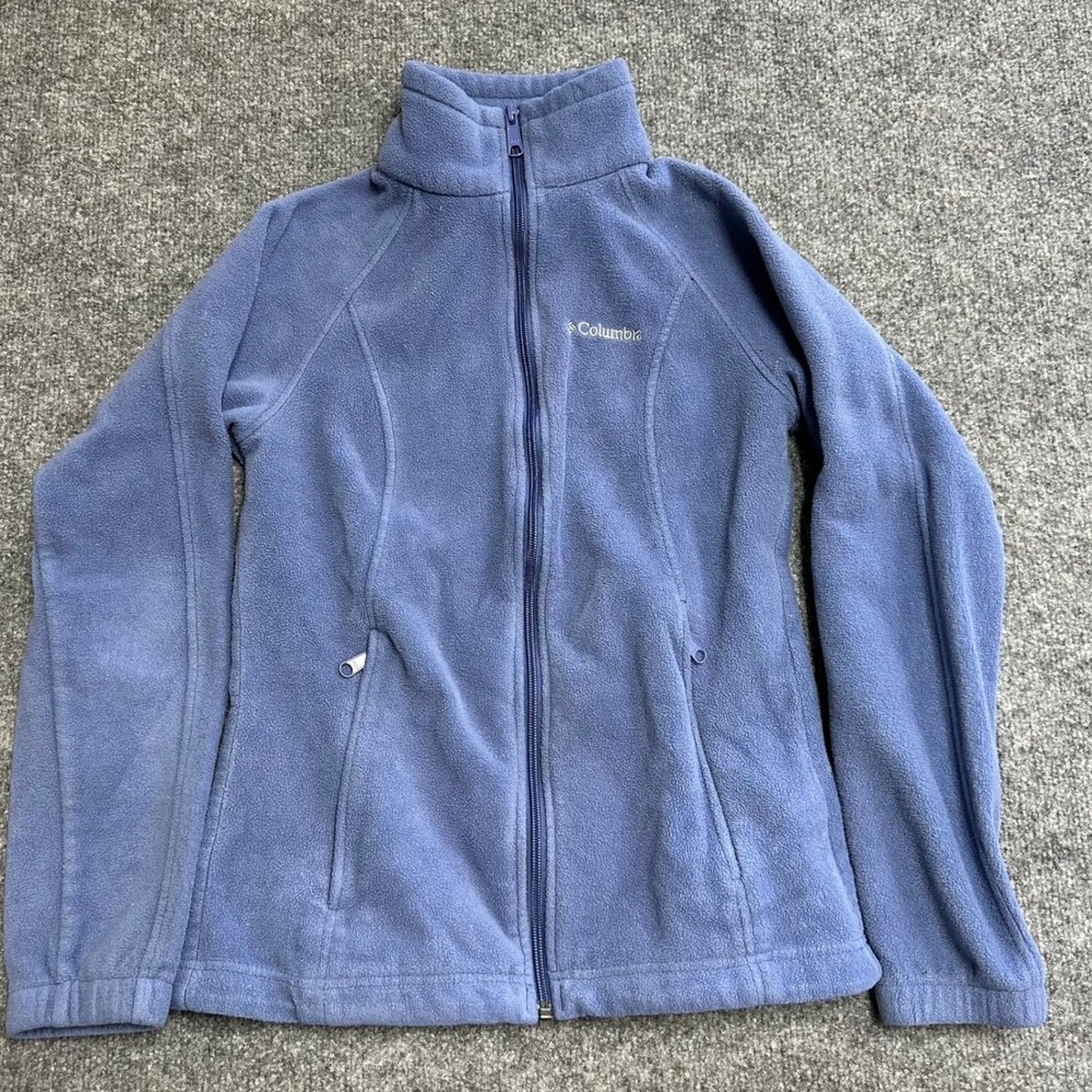 Columbia Fleece Jacket Womens Size S Blue Full Zip Soft Lightweight Outdoor